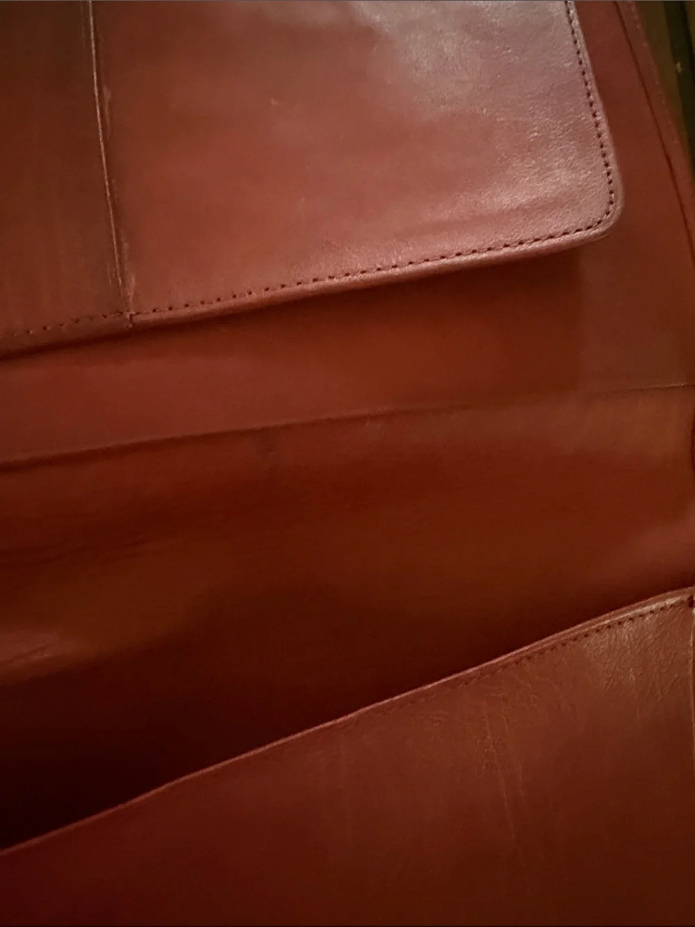 Vintage Coach Travel Wallet in Red Water Buffalo Leather